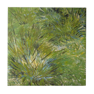 Clumps of Grass by Vincent van Gogh Ceramic Tile