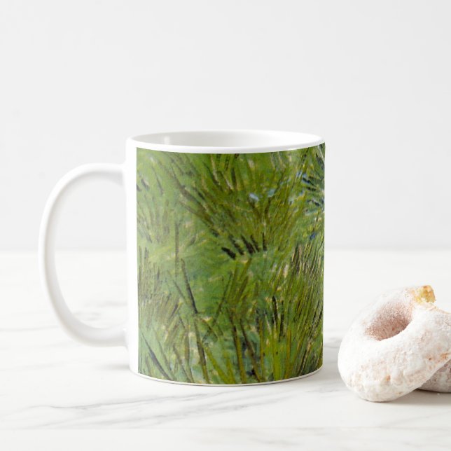 Clumps of Grass by Vincent van Gogh Coffee Mug (With Donut)