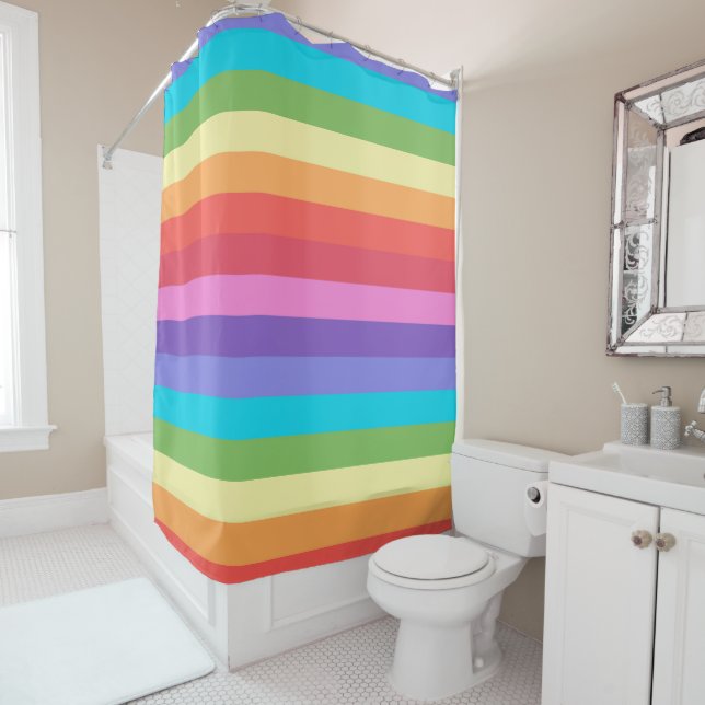 Clumpy Candy Stripe FC Shower Curtain (In Situ)