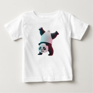 Clumsy 3D Animated Panda Handstand Baby T-Shirt