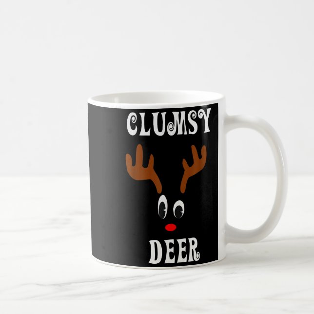 Clumsy Christmas Reindeer Angler Hunt Deer Elk  Coffee Mug (Right)