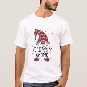 CLUMSY Gnome Buffalo Plaid Matching Christmas 2021 T-Shirt