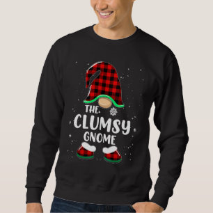 Clumsy Gnome Buffalo Plaid Matching Family Christm Sweatshirt