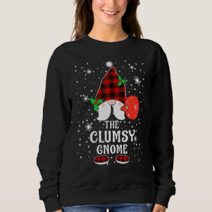 Clumsy Gnome Buffalo Plaid Matching Family Christm Sweatshirt