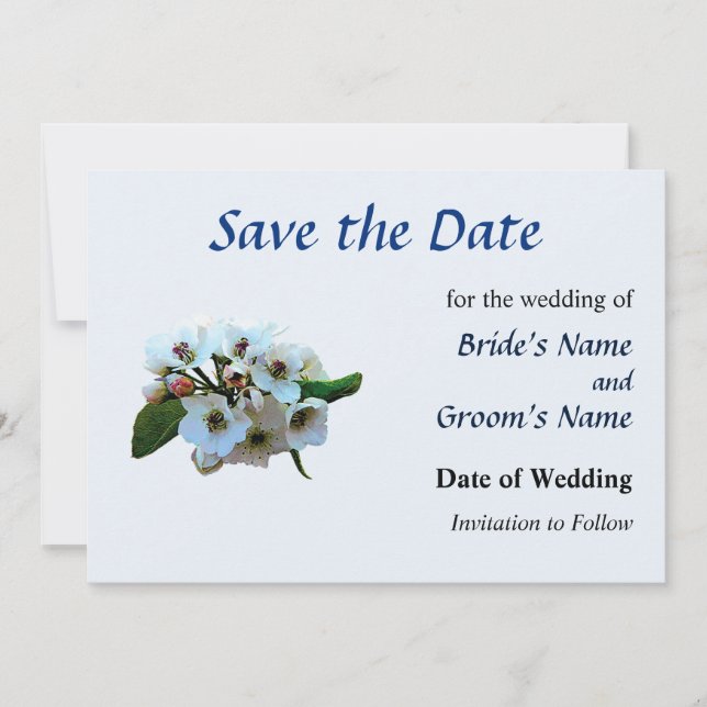 Cluster of Apple Blossoms Save the Date (Front)