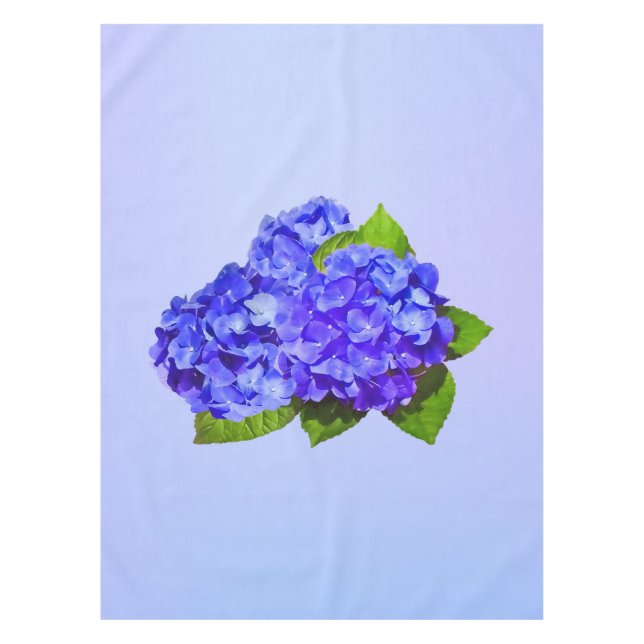 Cluster of Blue Hydrangea Tablecloth (Front)