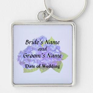 Cluster of Blue Hydrangea Wedding Products Key Ring
