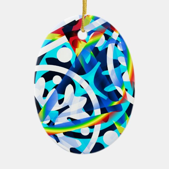 Cluster of colourful Abstract shapes Ceramic Ornament