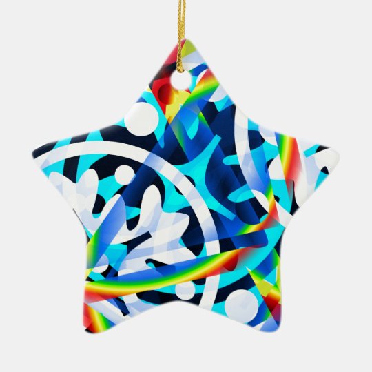 Cluster of colourful Abstract shapes Ceramic Ornament