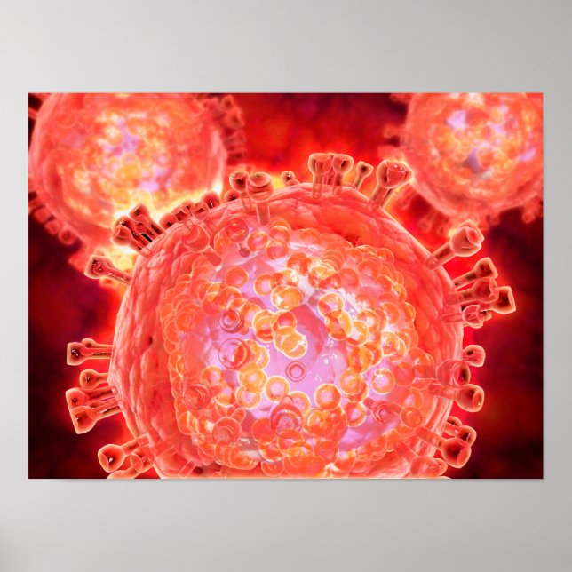 Cluster Of HIV Virus 1 Poster (Front)