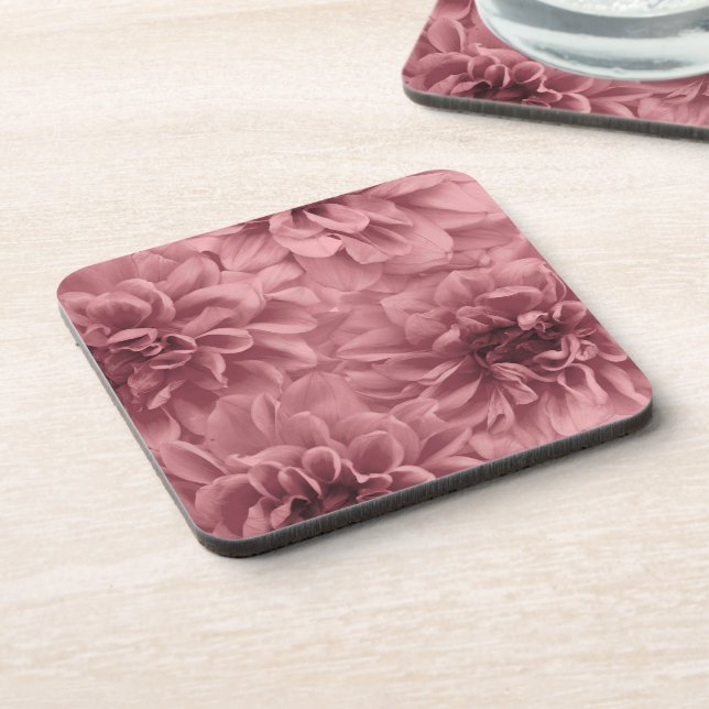 Cluster of Light Mauve Dahlia Flowers Coaster (Left Side)
