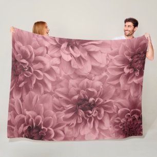 Cluster of Light Mauve Dahlia Flowers Fleece Blanket