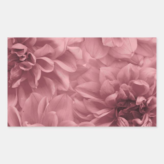 Cluster of Light Mauve Dahlias Floral Rectangular Sticker (Front)
