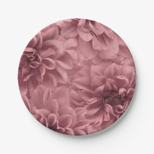 Cluster of light Mauve Dahlias Paper Plate