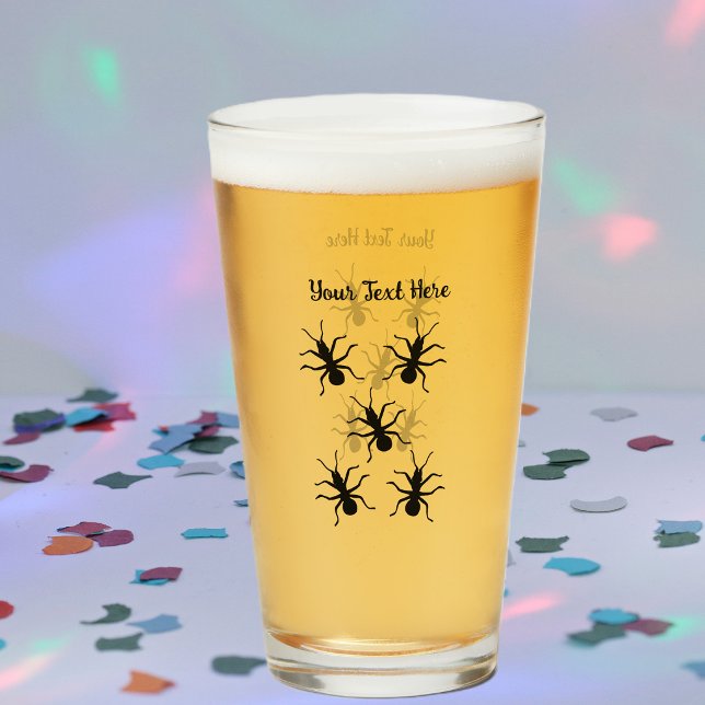 Cluster of Marching Creepy Black ants Glass (Cluster of marching black ants on glass drink tumbler.)