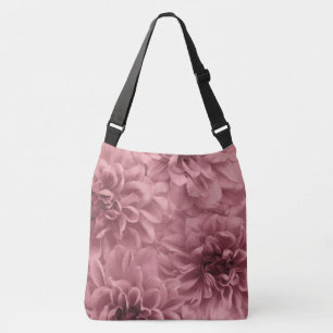 Cluster of Mauve Dahlias Floral Crossbody Bag