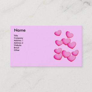 Cluster of Pretty Bright Hearts Shades of Pink Business Card