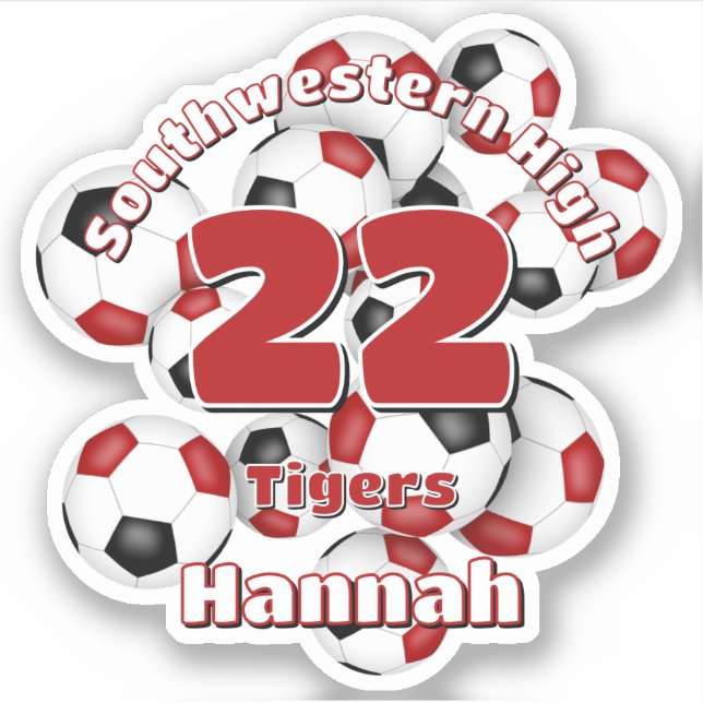 cluster of red black soccer balls team spirit (Front)