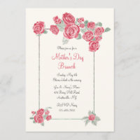 Cluster of Red Roses Invitation