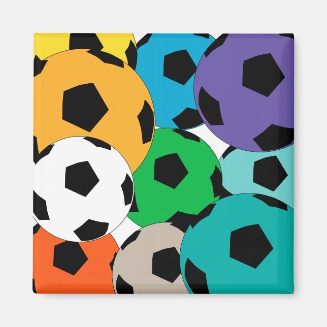 cluster of soccer balls magnet (Front)