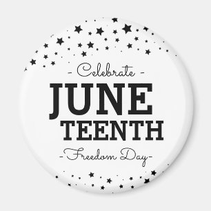 Cluster of Stars Celebrate Juneteenth B/W Magnet