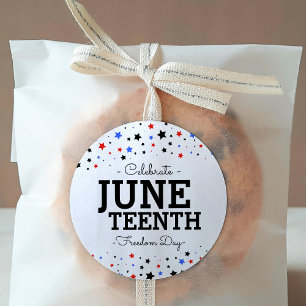Cluster of Stars Celebrate Juneteenth Freedom Day  Classic Round Sticker