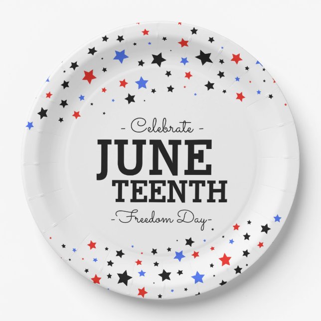 Cluster of Stars | Celebrate Juneteenth Paper Plat Plate (Front)