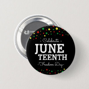 Cluster of Stars Celebrate Juneteenth RYGB 6 Cm Round Badge