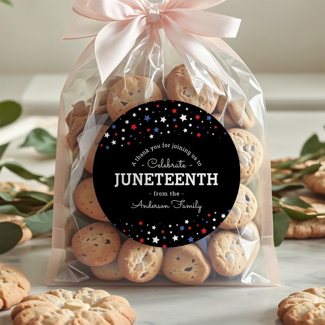 Cluster of Stars | Juneteenth Black Thank You Classic Round Sticker (Creator Uploaded)