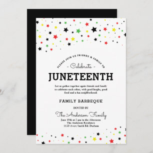 Cluster of Stars   Juneteenth Event BRYG Colours Invitation