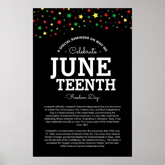 Cluster of Stars | Juneteenth Information RYGB  Poster (Front)