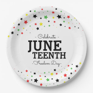 Cluster of Stars Juneteenth RBYG Colours Paper Plate