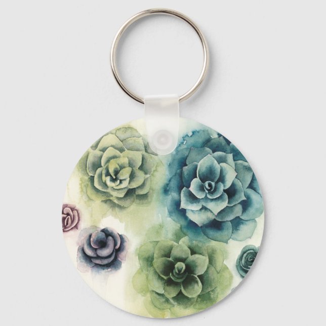 Cluster of Succulents Key Ring (Front)