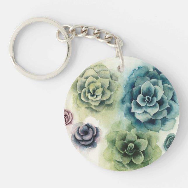 Cluster of Succulents Key Ring (Front)