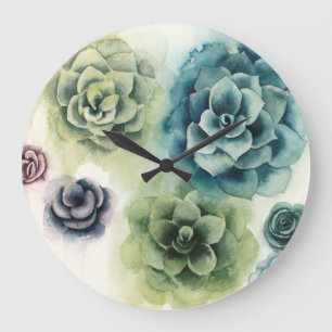 Cluster of Succulents Large Clock