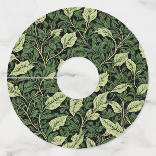Cluster of Vines in Shades of Green Wine Glass Tag