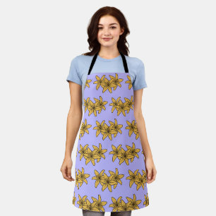 Cluster Of Yellow Cartoon Lillies Apron