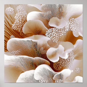 Clustered Blooms – Soft Organic Abstract #4 Poster