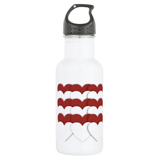 Clustered Hearts 532 Ml Water Bottle (Front)