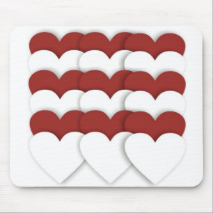 Clustered Hearts Mouse Pad