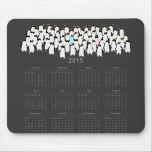 Clustered penguins calendar 2015 mouse pad