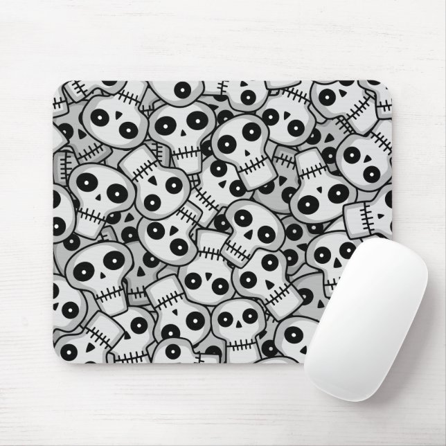 Clustered Skulls Mouse Pad (With Mouse)