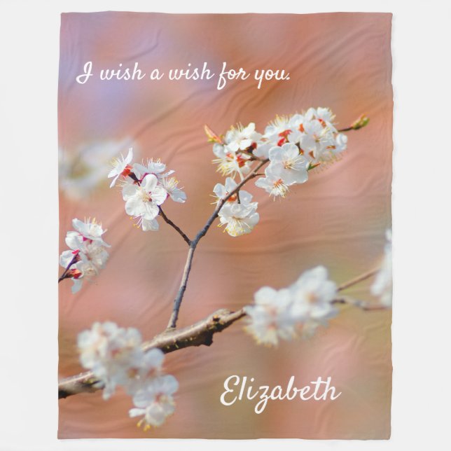 Clusters Of Japanese Apricot Flowers Fleece Blanket (Front)