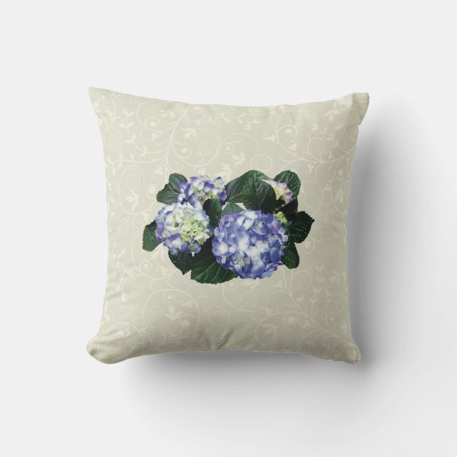 Clusters of Purple Hydrangea Cushion (Front)