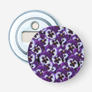 Clusters of Purple White Pansies: Harmonious Grace Bottle Opener