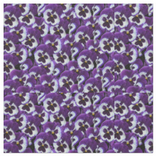 Clusters of Purple White Pansies: Harmonious Grace Fabric