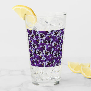 Clusters of Purple White Pansies: Harmonious Grace Glass