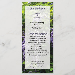 Clusters of Wisteria Wedding Program
