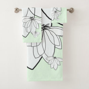 Clusters Pale Green Gift  Bath Towel Set