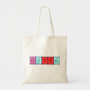Clutter periodic table word tote bag